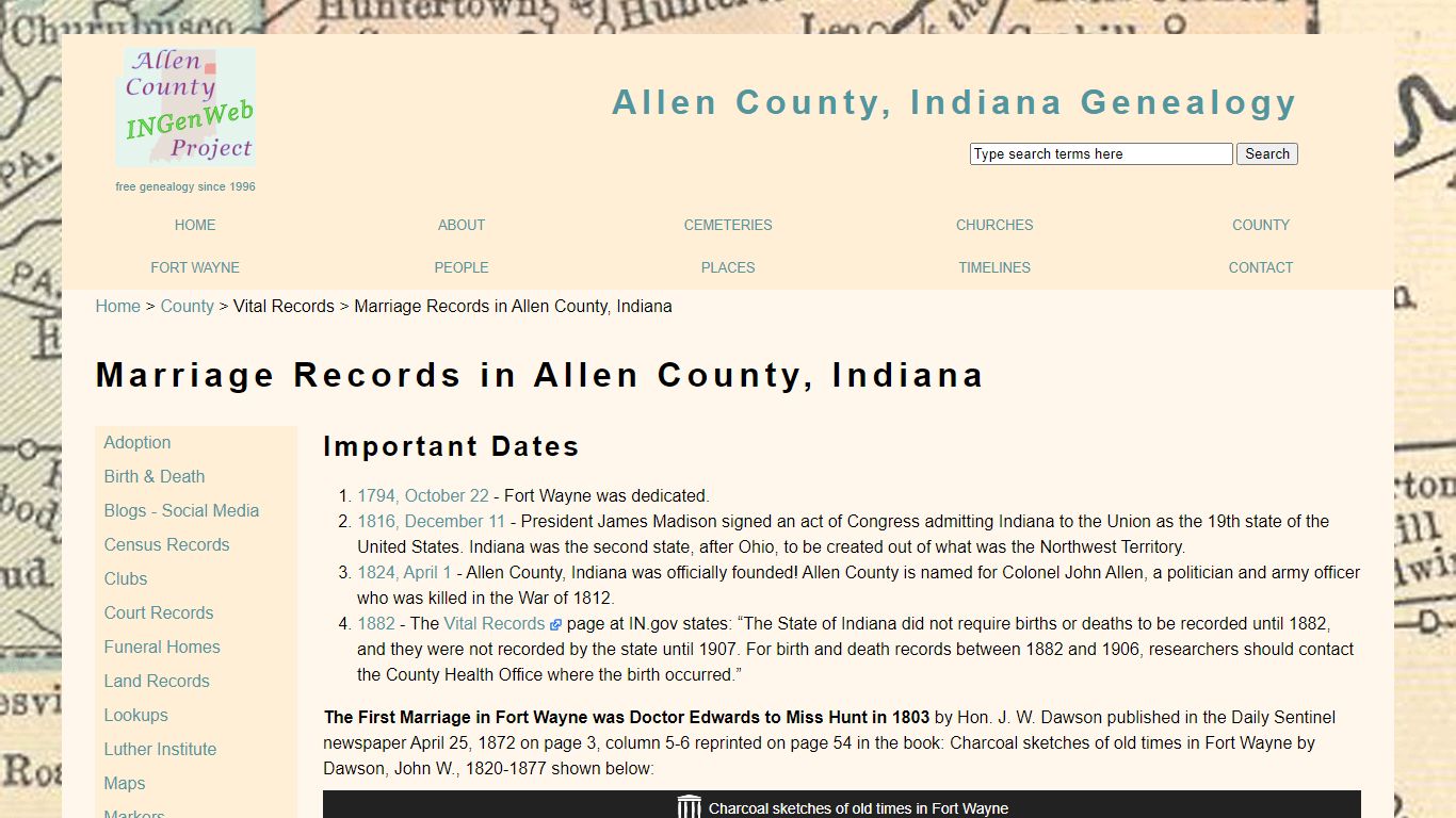 Marriage Records in Allen County, Indiana on Allen ...